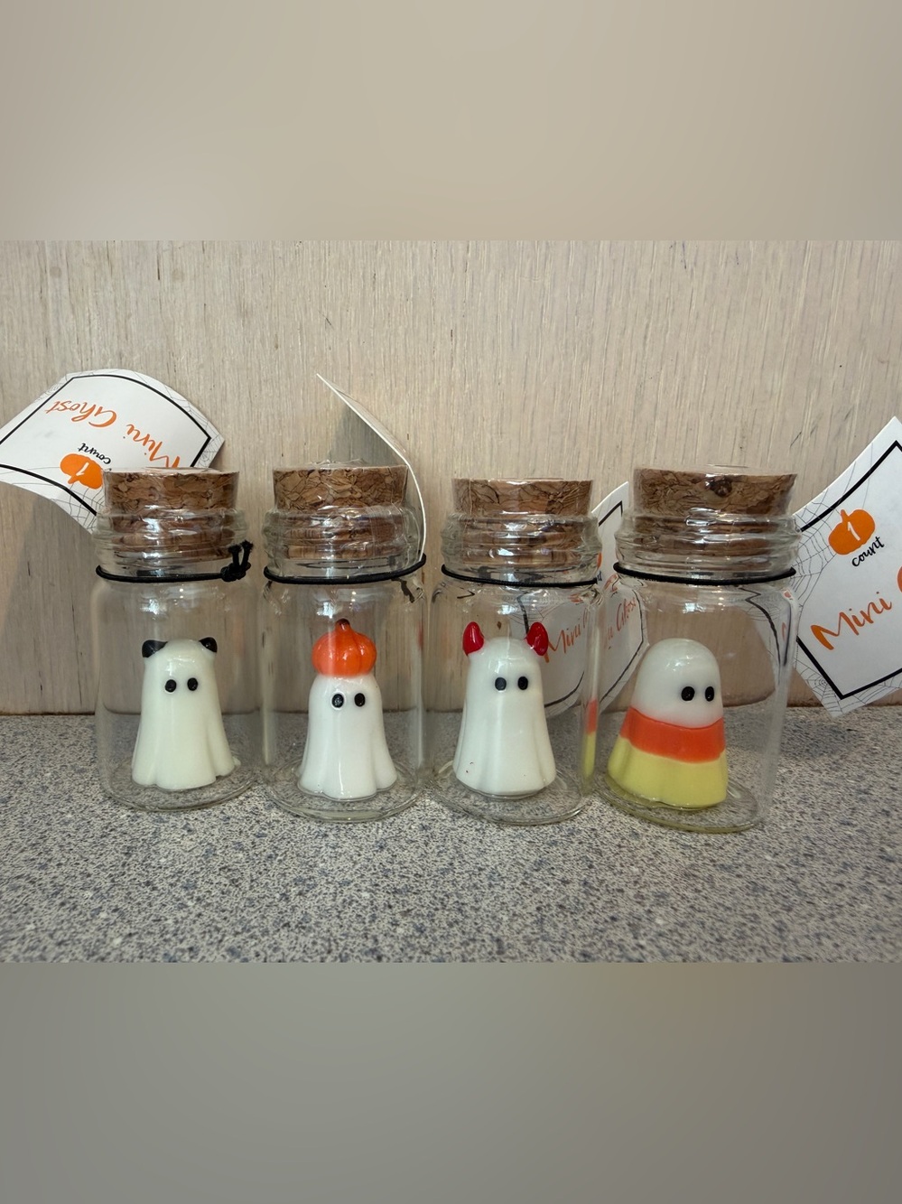 Set of 4 New Target Bullseye Mini Ghost Potion Glass Bottles Halloween 2026